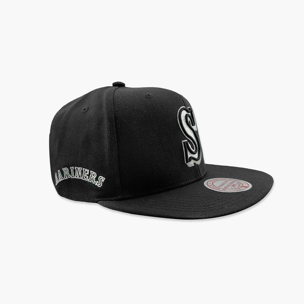 Seattle Mariners Cooperstown Black & White Snapback