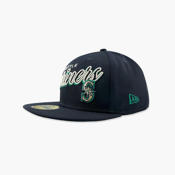 Seattle Mariners Navy Script Fitted Hat