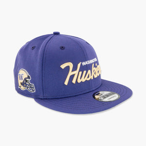 Washington Huskies Purple Script Helmet Patch Snapback