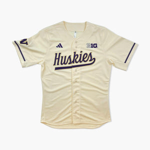 Washington Huskies Cream Baseball Jersey