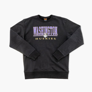 Washington Huskies Vintage Mascot Black Crewneck