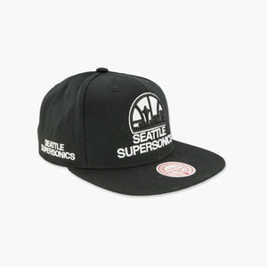 Seattle SuperSonics Black & White Skyline Snapback