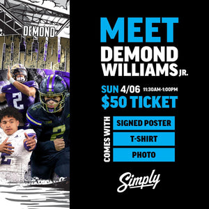 Demond Williams Jr. Meet & Greet + Autographed Gear Bundle