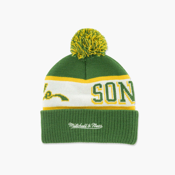 Seattle SuperSonics Block Sweep Cuff Pom Beanie