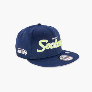 Seattle Seahawks Navy Classic Script Side Patch Snapback