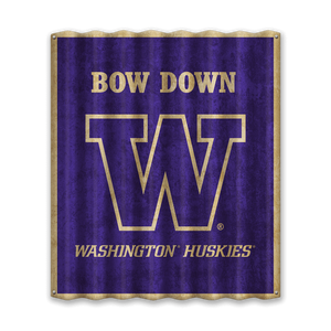 Washington Huskies: Bow Down - Corrugated Metal Wall Art