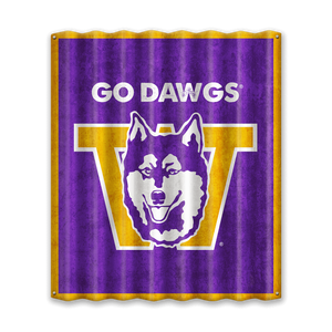 Washington Huskies: Go Dawgs - Corrugated Metal Wall Art