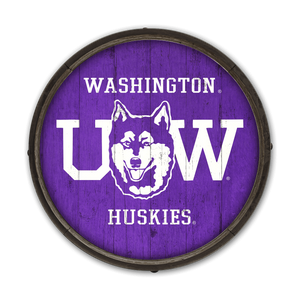 Washington Huskies: Classic Throwback Purple - Barrel End Wall Art