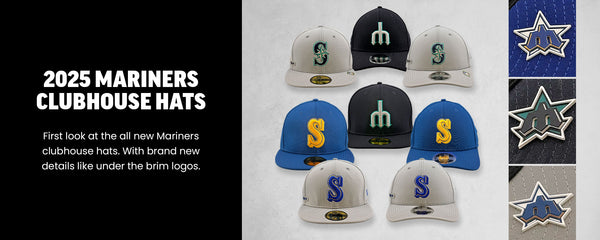 2025 Mariners Clubhouse Hats  - First look at the all new Mariners clubhouse hats. With brand new details like under the brim logos. Shop Hats