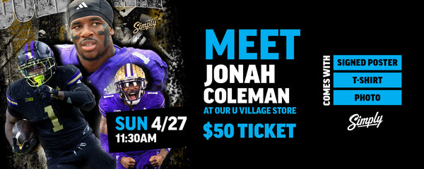 Meet Jonah Coleman At Our U Village Store - Sun 4/27 at 11:30AM. $50 Ticket. Comes with Signed Poster , T-Shirt, & Photo. Autograph Add-Ons available at an additional cost. Shop Now