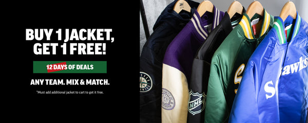 Buy 1 Jacket, Get 1 Free! 12 Days of Deals. Any Team. Mix & Match. *Must add additional jacket to cart to get it free. Shop