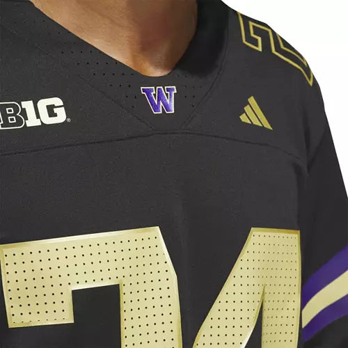 Washington Huskies Adidas Black & Gold Premier Football Jersey