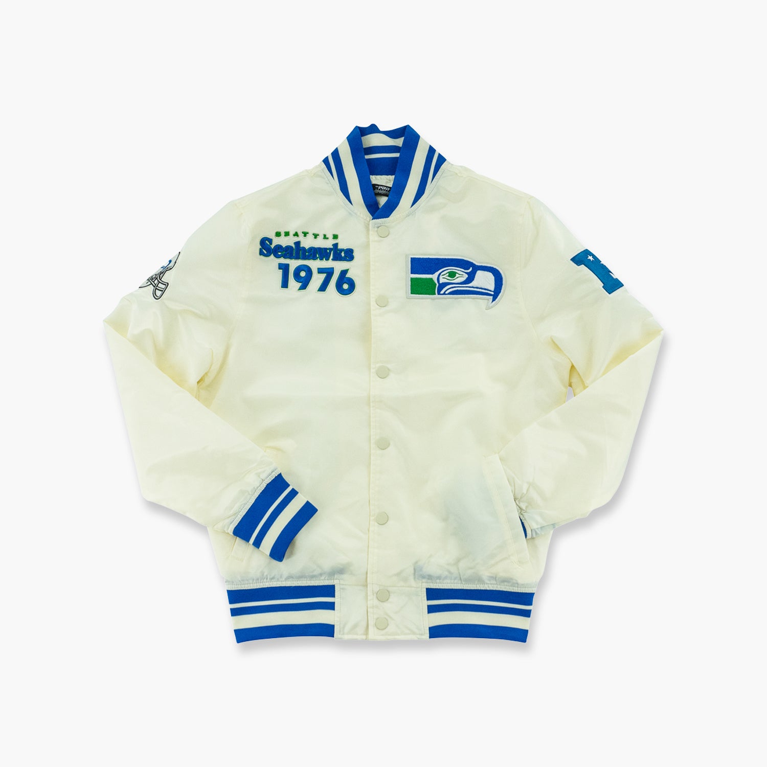 Seattle Seahawks Cream Throwback Classic Satin Jacket – Simply Seattle