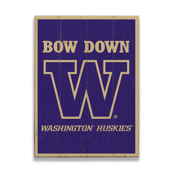 Washington Huskies: Bow Down - Wood Plank Wall Art