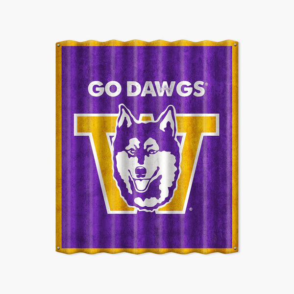 Washington Huskies Go Dawgs Corrugated Metal Sign