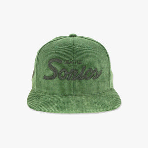 Seattle SuperSonics Dark Green Corduroy Snapback