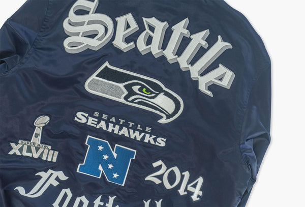 Seattle Seahawks Olde Time Football Satin Jacket