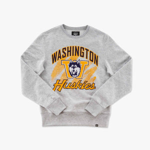 Washington Huskies Relay Grey Shader Headline Crewneck