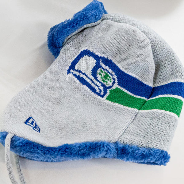 Seattle Seahawks Throwback Helmet Trapper Beanie