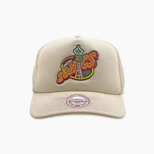 Seattle SuperSonics Cream Space Needle Trucker Hat