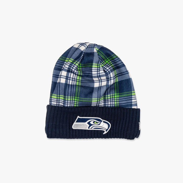 Seattle Seahawks 2024 Sideline Plaid Statement Beanie