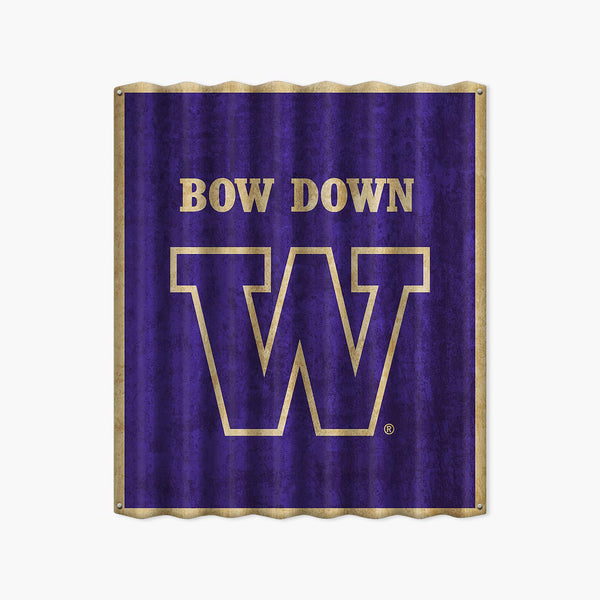 Washington Huskies Bow Down Corrugated Metal Sign