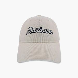 Seattle Mariners Cream Corduroy Text Adjustable Hat