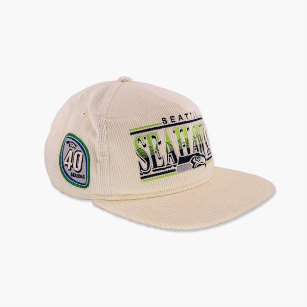 Seattle Seahawks 40th Anniversary Cream Corduroy "Golfer" Snapback