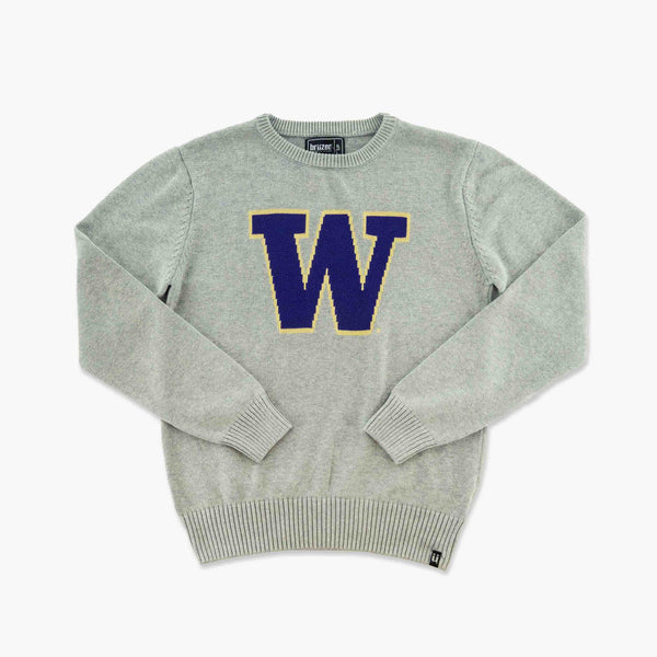 Washington Huskies Silver Crewneck Sweater