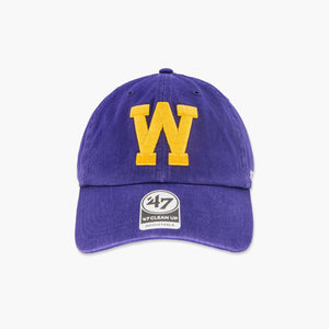 Washington Huskies Retro "W" Purple Clean Up Adjustable Hat