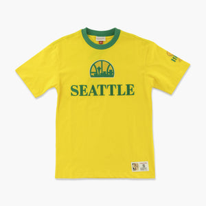 Seattle SuperSonics Yellow Skyline Logo T-Shirt