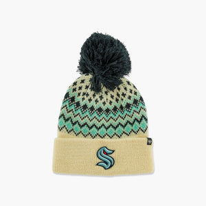 Seattle Kraken Natural Elsa Women's Cuff Pom Beanie