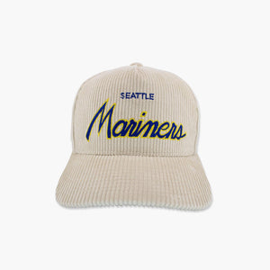 Seattle Mariners Off White Corduroy Pro Crown Snapback