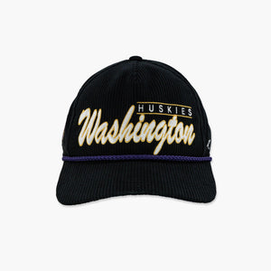 Washington Huskies Vintage Script Interlock Corduroy Hitch Snapback