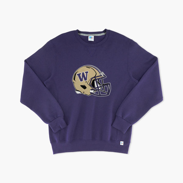 Washington Huskies Football Helmet Purple Crewneck