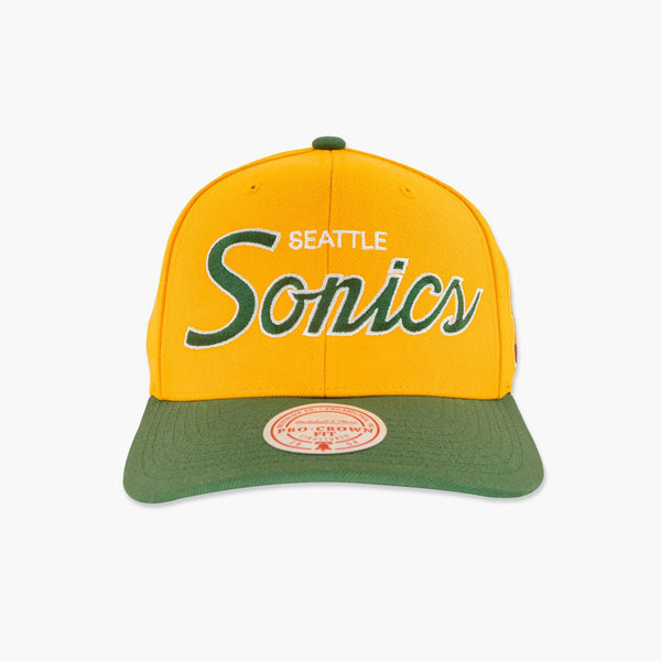 Seattle SuperSonics Specialty Script Yellow Pro Crown Snapback