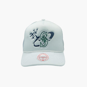 Seattle Mariners Galaxy White Trucker Hat