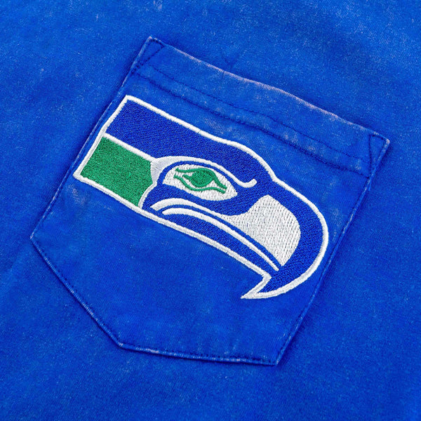 Seattle Seahawks Vintage Wash Throwback Premium Pocket T-Shirt