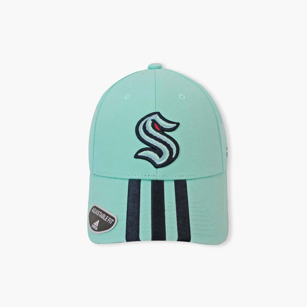 Seattle Kraken 3-Stripe Seafoam Adjustable Hat