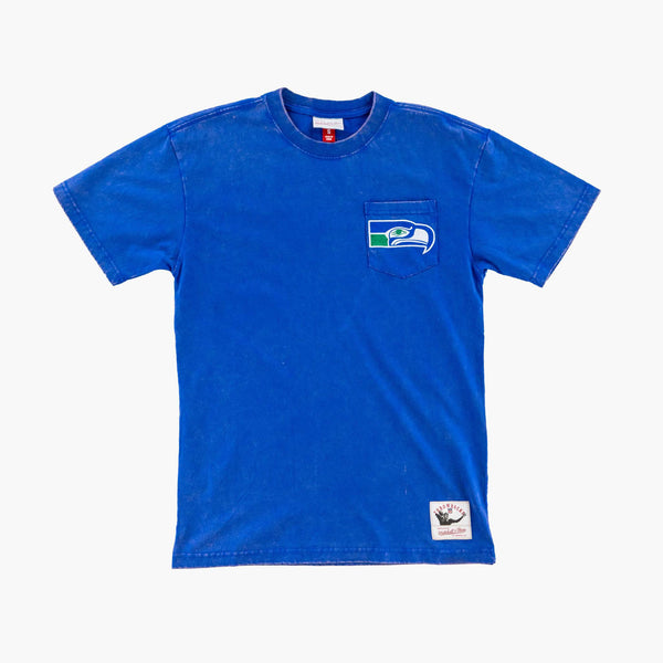 Seattle Seahawks Vintage Wash Throwback Premium Pocket T-Shirt