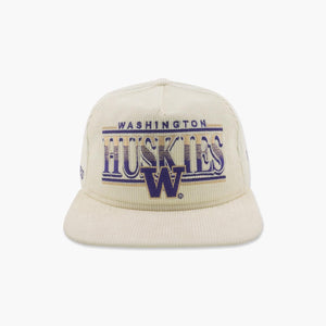 Washington Huskies Cream Corduroy "Golfer" Snapback