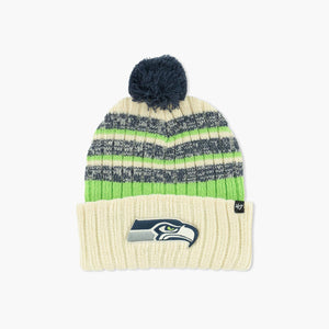 Seattle Seahawks Natural Tavern Cuff Pom Beanie