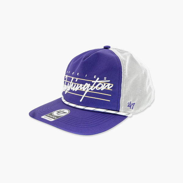 Washington Huskies Purple Downburst Mesh Hitch Snapback