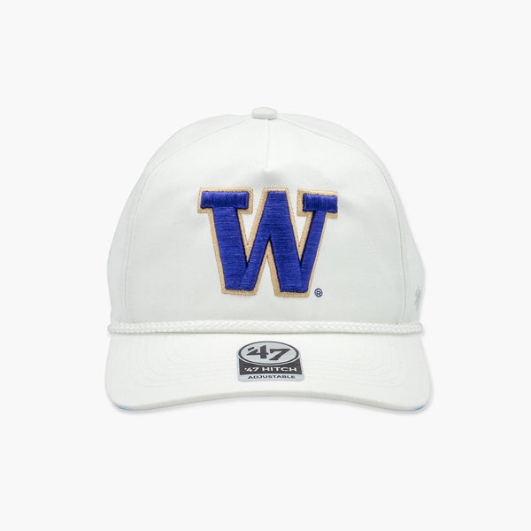 Washington Huskies White Rope Primary Logo Hitch Snapback