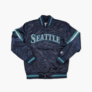 Seattle Mariners Starter Midnight Navy Satin Jacket