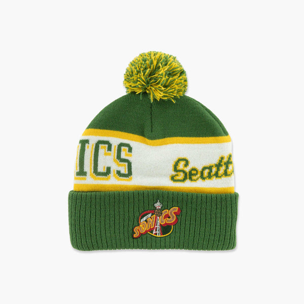 Seattle SuperSonics Block Sweep Cuff Pom Beanie