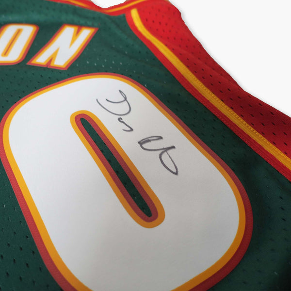 Gary Payton Seattle SuperSonics Autographed Mitchell & Ness 1994-95 NBA  75th Anniversary Green Diamond Replica Jersey