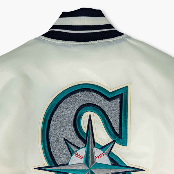 Blue Satin MA-1 Seattle Mariners Bomber Jacket - Jackets Expert