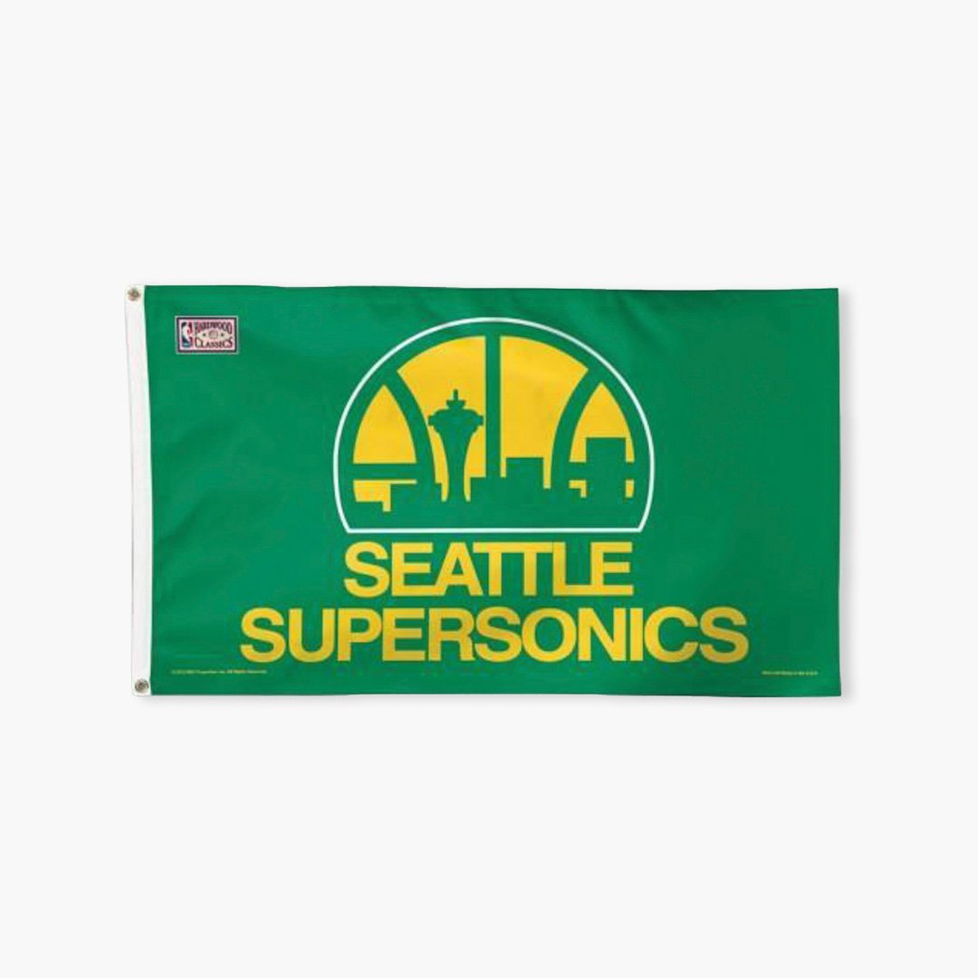 Seattle 4 LOGO Sports Teams Flags Kracken Seahawks Mariner’s SuperSonics  (3’x 5’)