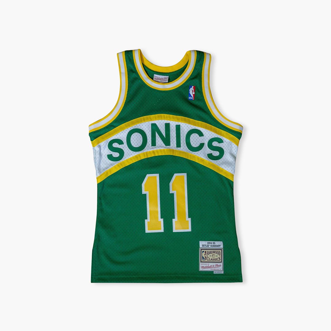 Seattle Supersonics Gary Payton Autographed Green Authentic Mitchell & Ness  Hardwood Classics Swingman Jersey NBA Top